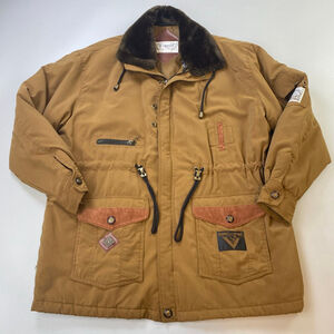 Laiman Fashion Vintage Jacket Brown XL* (?) Faux Fur Collar Western Unique flaw